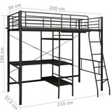  Na kat sa stolićima u okviru crni metalni 90 x 200 cm | shoptok.hr