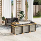 Maison Chic Seti vrtnega pohištva - Vrtna garnitura - Vrtni pohištvo set 6-delna z blazinami siv poli ratan, (21802032) | Shoptok.si