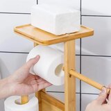 YORBAY bambusovo stojalo za WC papir s ščetko naravno | Shoptok.si