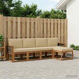  Set vanjskih sofa 5 pcs Prirodna i bež Poliester | shoptok.hr