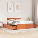 Maison Chic Posteljni okvir - Dvoposteljna postelja - Zakonska postelja brez vzmetnice vošč. rjav 150x200 cm borovina-J13078, (21771858) | Shoptok.si