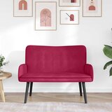  Kauč za dvoje boja crnog vina 115 x 61 x 87 cm Baršun | shoptok.hr