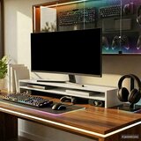  Stalak za monitor bijeli 100 x 24 x 13 cm konstruirano drvo | shoptok.hr