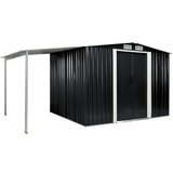 vidaXL Vrtna lopa z drsnimi vrati antracitna 386x205x178 cm jeklo, (20831246) | Shoptok.si