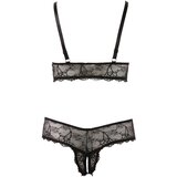 Cottelli Plus Size - set grudnjaka od nježne čipke (crni) - XXXXL | shoptok.hr