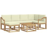 vidaXL Zunanja garnitura za sedenje z blazino 7 pcs Bela in krem, (5000272692) | Shoptok.si