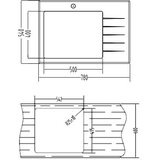 Sink Solution stekleno pomivalno korito X LINE 780 x 540 mm - siva (7020068) | Shoptok.si