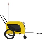 Prikolica za bicikl za ljubimce žuto-crna od tkanine i željeza | shoptok.hr