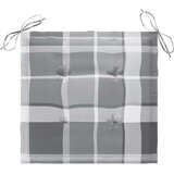 vidaXL Jastuci za vrtne stolice 2 kom sivi karirani 40x40x3 cm tkanina | shoptok.hr