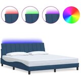  Posteljni okvir brez vzmetnice moder 180x200 cm blago | Shoptok.si