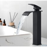  Kupaonska armatura za umivaonik s oblikom slap | Predstavljamo vam elegantnu kupaonsku slavinu EYN 103 - Crna, Na pult (visoka) | shoptok.hr