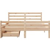 vidaXL Okvir kreveta bez madraca 135 x 190 cm od masivne borovine | shoptok.hr