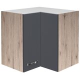 XXXL Kotna Zgornja Omarica Shadow, Siva, Barva Hrasta | Shoptok.si
