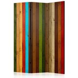 Artgeist Paravan - Wooden rainbow 135x172 Jednostrani Slike