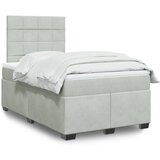  The Living Store Box spring postelja z vzmetnico svetlo siva 120x190 cm žamet - Box Spring Postelja, (21489160) Cene
