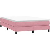 Box spring postelja z vzmetnico roza 140x220 cm žamet, (22011468) | Shoptok.si