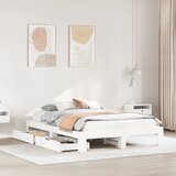 vidaXL Posteljni okvir brez vzmetnice bel 160x200 cm trdna borovina Cene