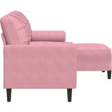  Trosjed s tabureom ružičasti 180 cm baršunasti | Eponuda.com
