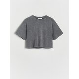 Reserved - Majica kratkih rukava isprana izgleda - tamnosivo | shoptok.hr