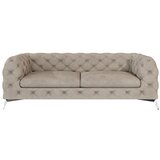 Ropez Sivo-bež baršunasti sofa 225 cm Chelsea – Cijene