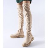 Gemre Beige flat over-the-knee boots Milwake | Shoptok.si