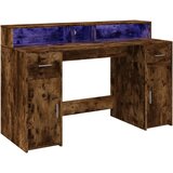  Radni stol s LED svjetlima boja hrasta 140x55x91 cm drveni | Eponuda.ba