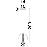 Nova Luce Siva metalna LED viseća svjetiljka sa staklenim sjenilom ø 22 cm Navi – | shoptok.hr
