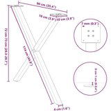  Noge jedilne mize v obliki črke X 2 kosa 90x(72-73) cm jeklo, (21828656) | Shoptok.si