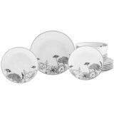 Creatable Jedilni Servis Luna Black Flower, 18-Delni | Shoptok.si