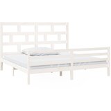  Okvir za krevet od masivne borovine bijeli 200 x 200 cm | shoptok.hr