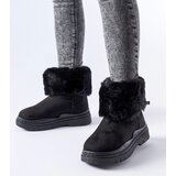 Gemre Black insulated snow boots with a zipper Vilpian | Shoptok.si