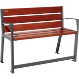 PROCITY Lesena klop SILAOS®, s hrbtnim naslonjalom, za ostarele, dolžina 1200 mm, antracitno sive barve, mahagoni Cene