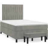 vidaXL Box spring postelja z vzmetnico svetlo siva 120x190 cm žamet Cene