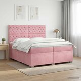  Boxspring krevet s madracem Ružičasta 200 x 200 cm Baršun | shoptok.hr