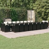  Vrtna jedilna garnitura 21-delna z blazinami črn poli ratan, (20672385) | Shoptok.si