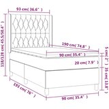  box spring s madracem LED crni 90x190 cm od tkanine | shoptok.hr