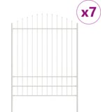vidaXL vrtna ograja z obročnim vrhom, bela, 11,9x2 m, jeklo, (22015088) | Shoptok.si