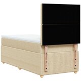  Krevet s oprugama i madracem krem 100 x 200 cm od tkanine | shoptok.hr