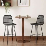  stolica 2 pcs Crna 44 x 55 x 109 cm Ratan i Čelik | shoptok.hr
