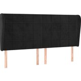  Uzglavlje s ušima crno 203x23x118/128 cm baršunasto | shoptok.hr