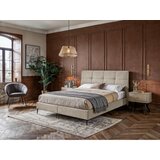 MID.YOU POSTELJA BOXSPRING x , tekstil, leseni material krem barve | Shoptok.si