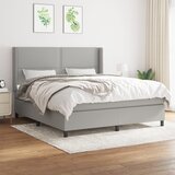 The Living Store Box spring postelja z vzmetnico svetlo siva 180x200 cm blago - Box Spring Postelja, (21515234) Cene
