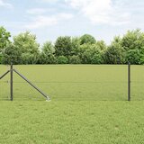 vidaXL varjevana žična ograja s 13 sidrnimi klinčki siva 0.4x100 m jeklo | Shoptok.si