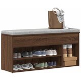 vidaXL Lavica za čevlje rjavega hrasta 102x30,5x45 cm Inženirski les Cene