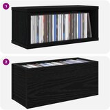  Stalak za CD-ove Crni hrast 40 x 17 x 17 cm Konstruirano drvo | shoptok.hr