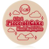 J.Cat Beauty 2 In 1 Piece Of Cake rdečilo z osvetljevalcem odtenek Cherry Sweet 12.1 g | Shoptok.si