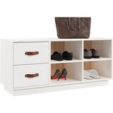  Klupa za cipele bijela 100 x 34x 45 cm od masivne borovine | shoptok.hr