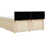  Krevet s oprugama i madracem krem 200 x 200 cm od tkanine | shoptok.hr