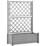  Vrtna sadilica s rešetkom 100 x 43 x 142 cm PP siva boja kamena | Eponuda.com
