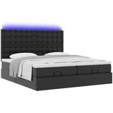 vidaXL Otomanski posteljni okvir z vzmetnicami črn 160x200cm um. usnje | Shoptok.si